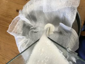 Almond milk cheesecloth