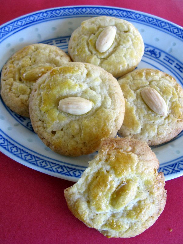 Chinese Almond Cookies on a plate