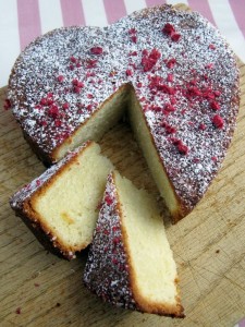 Rose Almond BUtter Cake sliced