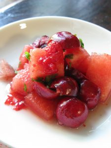 Watermelon and Sweet CHerry Salad with Fresh Mint