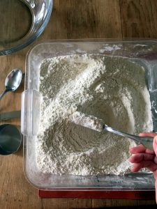 Volume Measuring- Fluff the flour with a fork