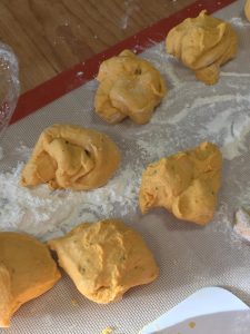 Pumpkin Rosemary Dinner Rolls dough to be divided