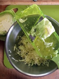 Shredding cabbage for winter slaw