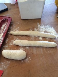 Shaping baguette dough