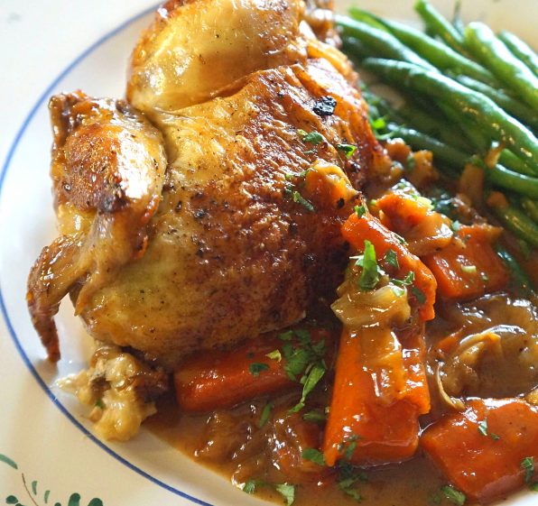 Poussin en Cocotte – Baby Chicken Roasted with Vegetables