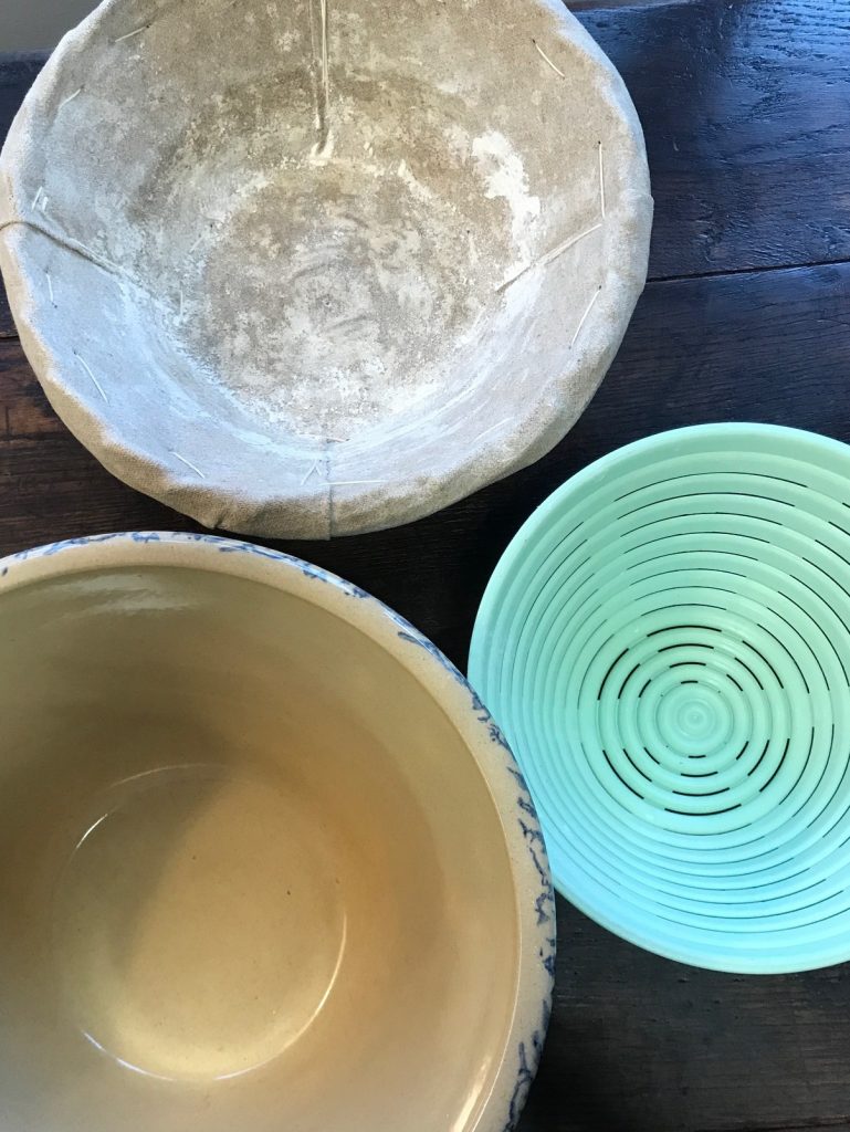 Bowls, banneton and brotform for bread making