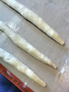 Dough rolled and sealed