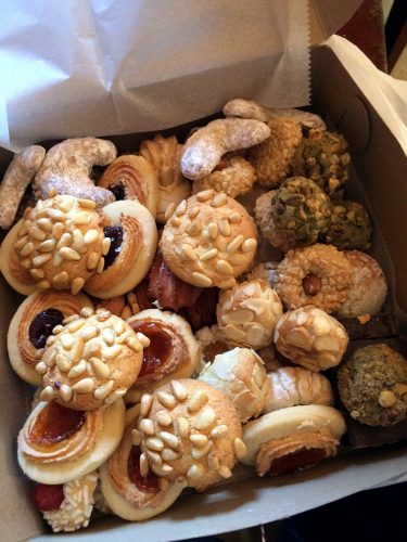 A box of Italian cookies from NY Old World Italian Bakery tour