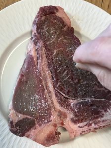 Salting the steak