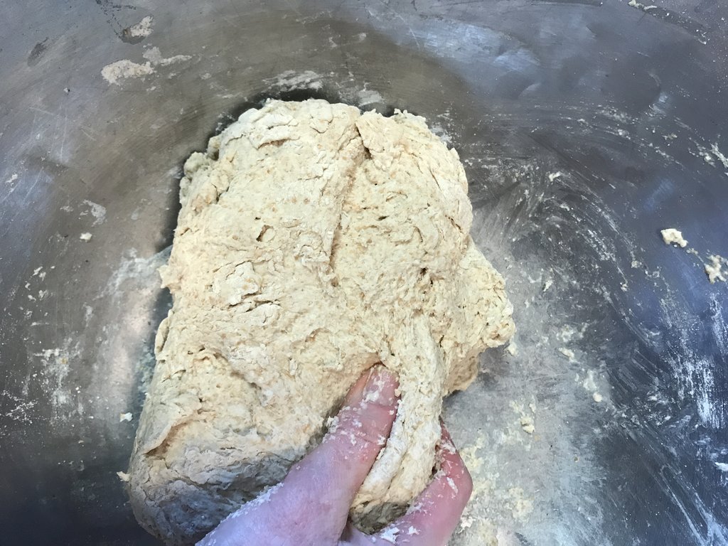 8 Squeeze the dough to see hold soft and pliable it is
