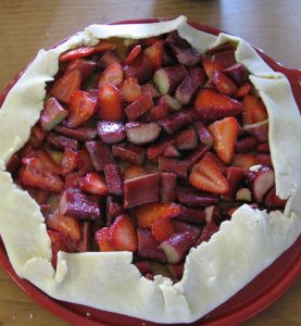 trawberry Rhubarb Almond Tart the unbaked tart with the edges formed
