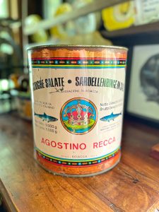 Giant can of salted anchovies