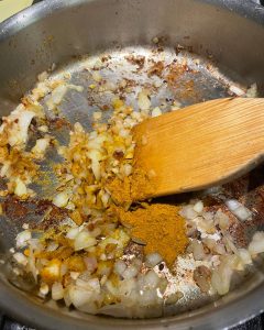 Tasting Chicken Curry with Green Almonds, Carrots and Turnips